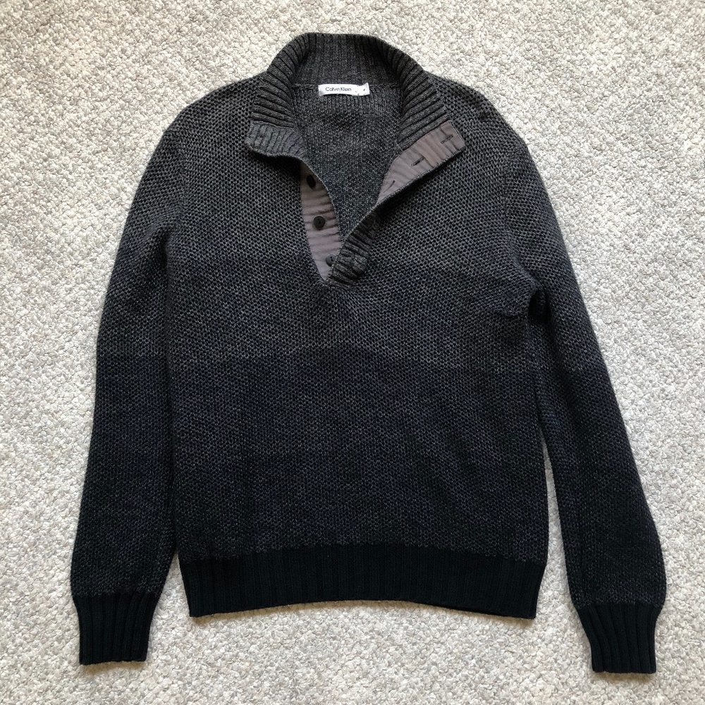 Calvin Klein Men's Quarter Button Sweater Medium